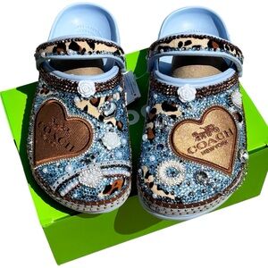 Light Blue & Brown Embellished with Leopard Accents